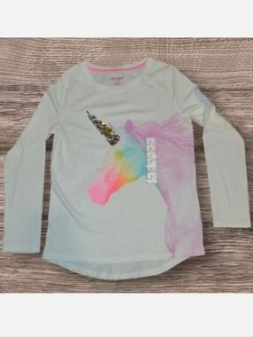 NEW UNICORN HORSE LONG SLEEVE SHIRT SIZE L 10-12